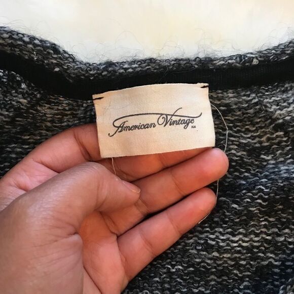 [american vintage] Grey marled scoop neck sweater #9 - Picture 2 of 3